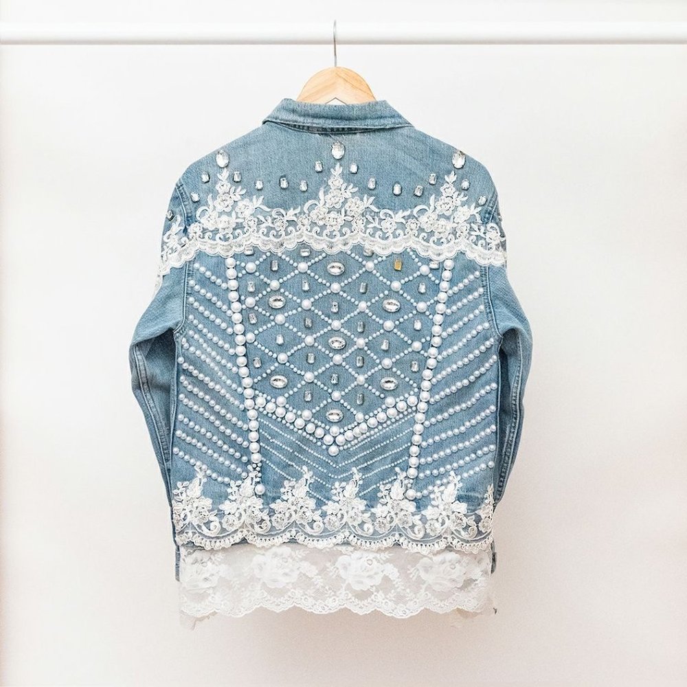 Handmade Luxury Jean Jacket. Worn few times